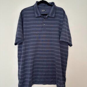 BOLLE Men's Short Sleeve Blue Striped Golf/Polo Shirt- Size 2XL